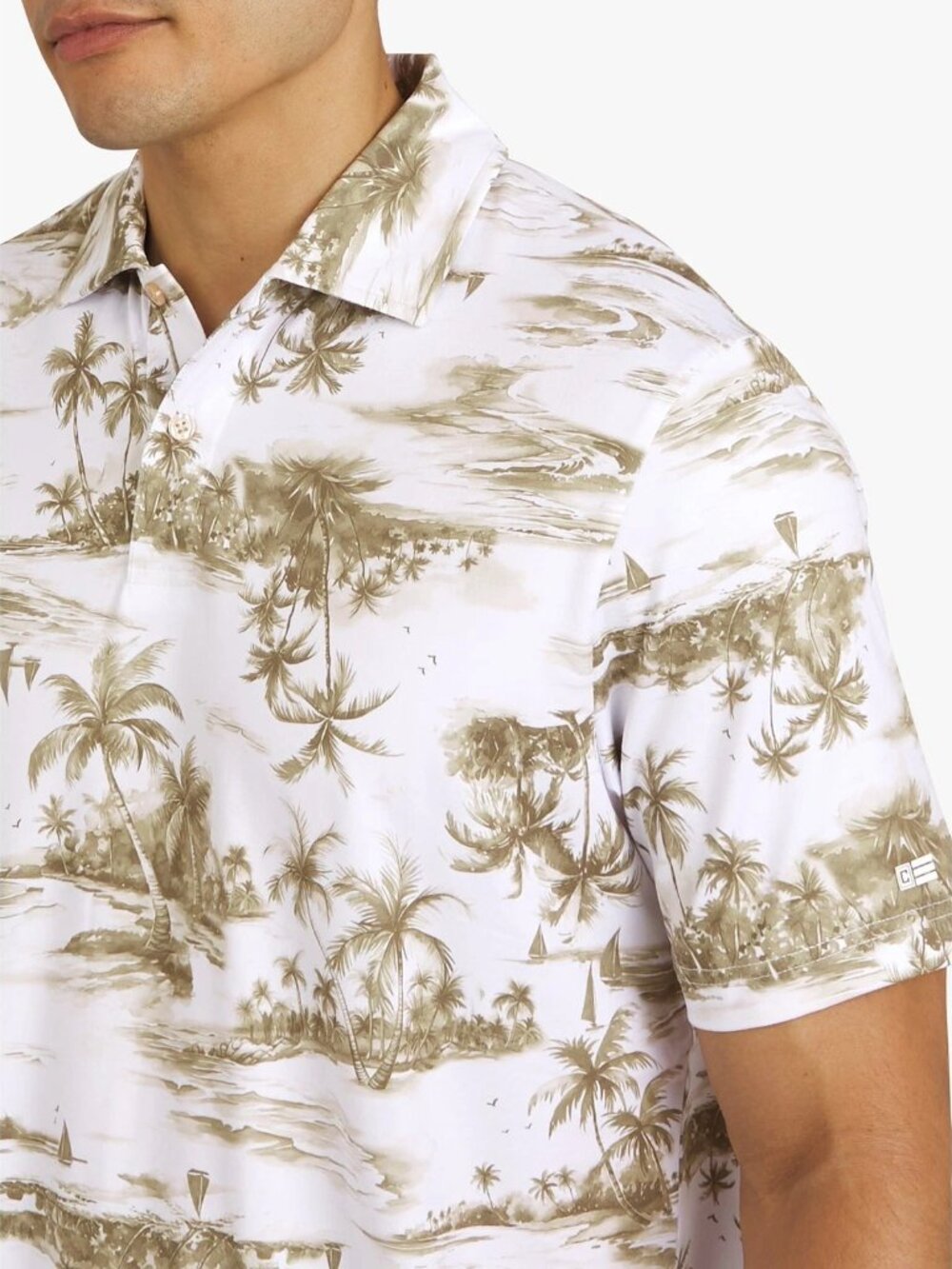 NWT Chaps Men's Super Soft Performance Printed Polo, Khaki, Small - NWT - Picture 2 of 4